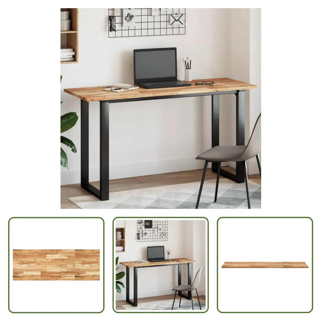 Piano Sostituzione Tavolo 120x50x2 cm Legno Massello Acacia