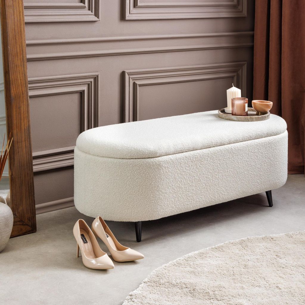 riess-ambiente Scandinavische Polsterbank VOGUE 110cm weiß Produktbild 