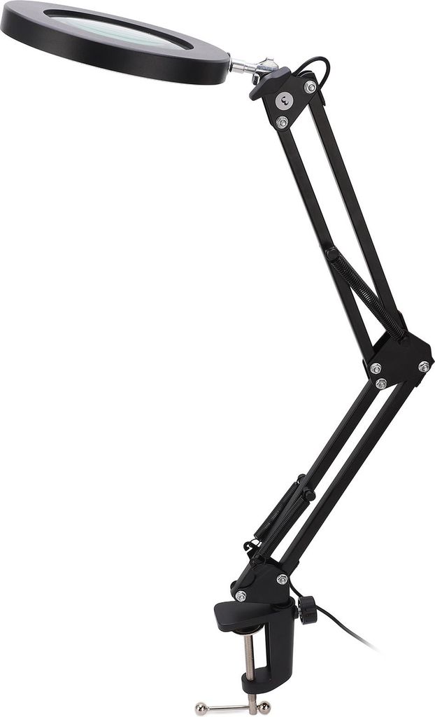 5-fache Vergrößerungslupe mit LED-Beleuchtung, flexiblem Arm, 10 Helligkeitsstufen, 3 Farben, Werkbankleuchte mit Klemme