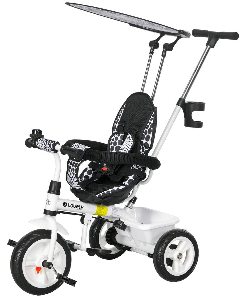 HOMCOM 6-in-1 driewieler met duwstang, kinder driewieler Productafbeelding 