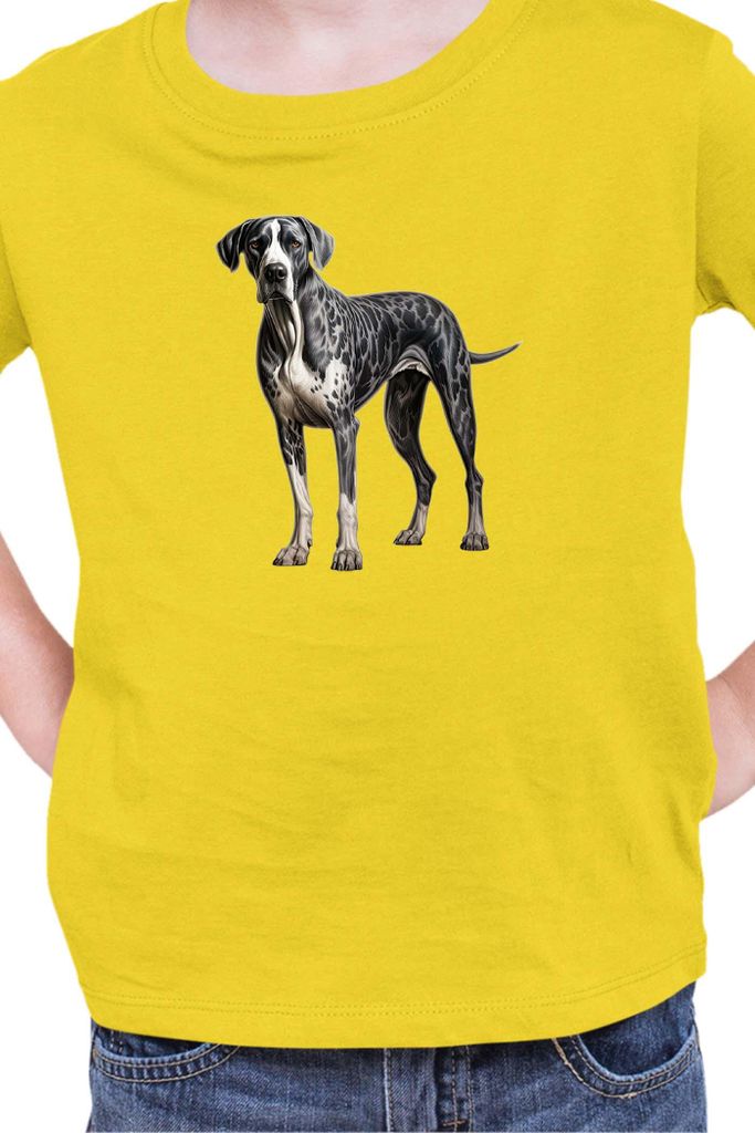 Kinder T-Shirt Dogs Breeds Great Dane Dog Breed 006, 3-4 Jahr - 104 / Gelb