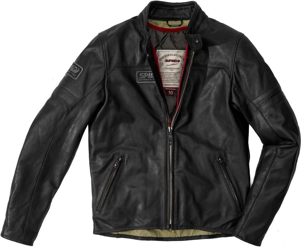 Spidi Vintage Motorrad Lederjacke, schwarz, 54