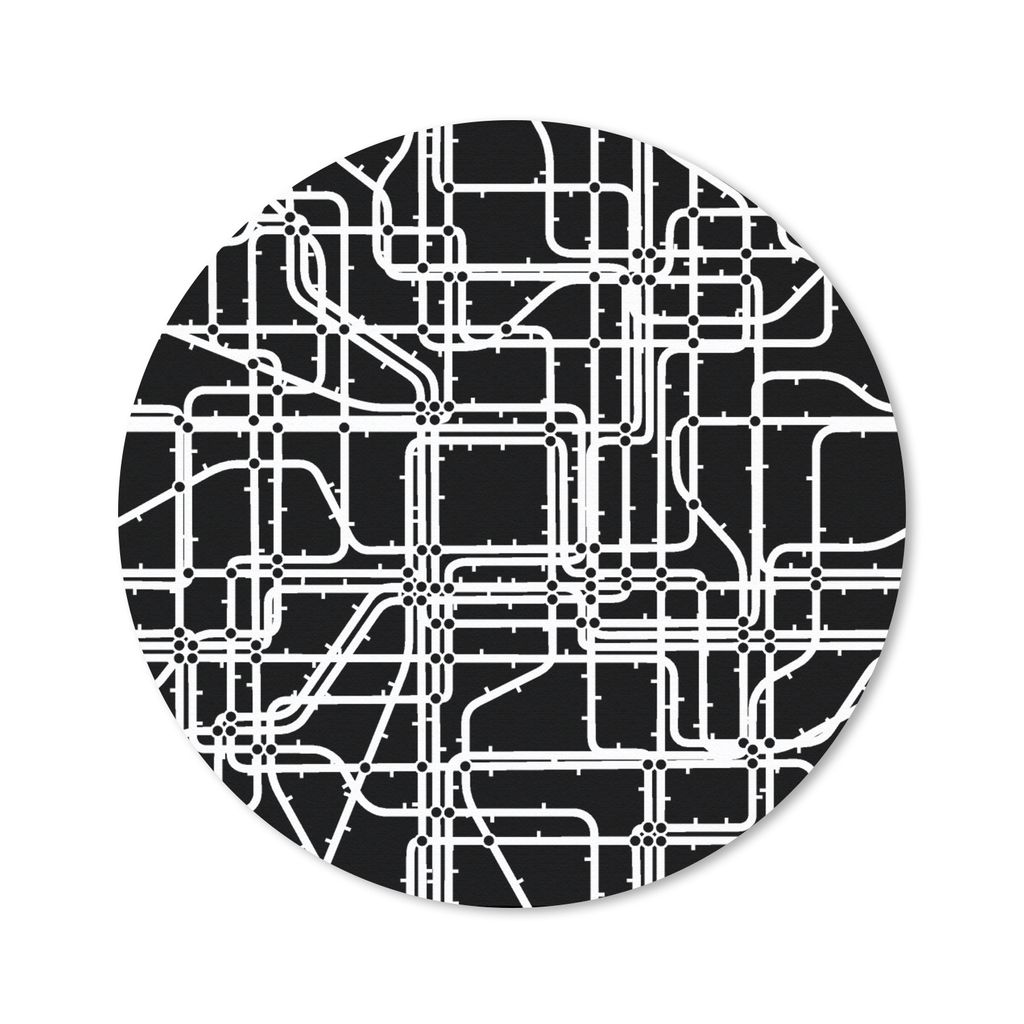 MuchoWow Mauspad Mousepad Netzwerk - Muster - Schwarz und Weiß - Computer 40x40 cm - Mousepads - Maus Mat - Pad - Mausunterlage - Schreibtisch A...