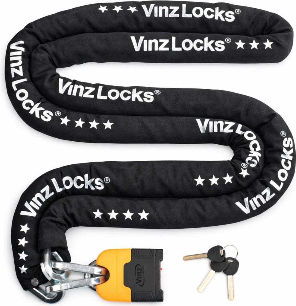 VINZ Makalu Kettenschloss 300cm ø11mm | ART 4 Zertifikat | Motorrad Schloss Moped Schloss Roller & E-scooter | Motorradschloss Kette & Panzerschlo...