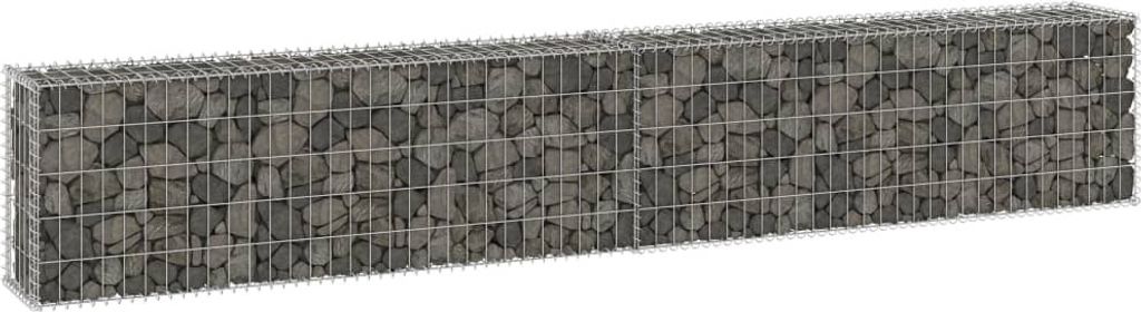 vidaXL Parete di gabbioni con copertura in acciaio zincato Immagine del prodotto 