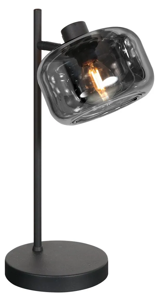 Lampe de table Mexlite Tenebris noire en verre et métal E14 4212ZW