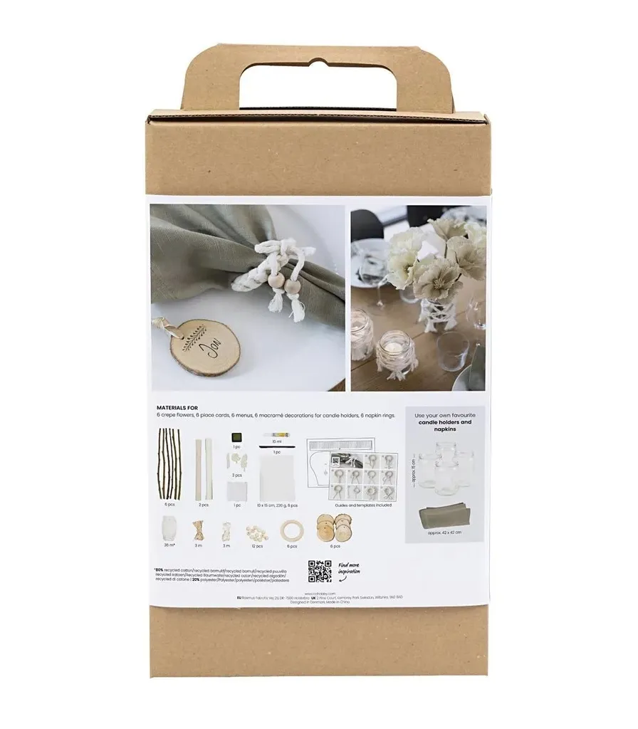 Set Hobbies Décoration de Table Naturel - Kit DIY Centre de Table Bois - 3