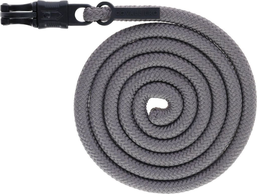 Covalliero Führstrick steel grey Anniversery H/W 2025 mit Karabiner oder Panikhaken, Größe:Panikhaken