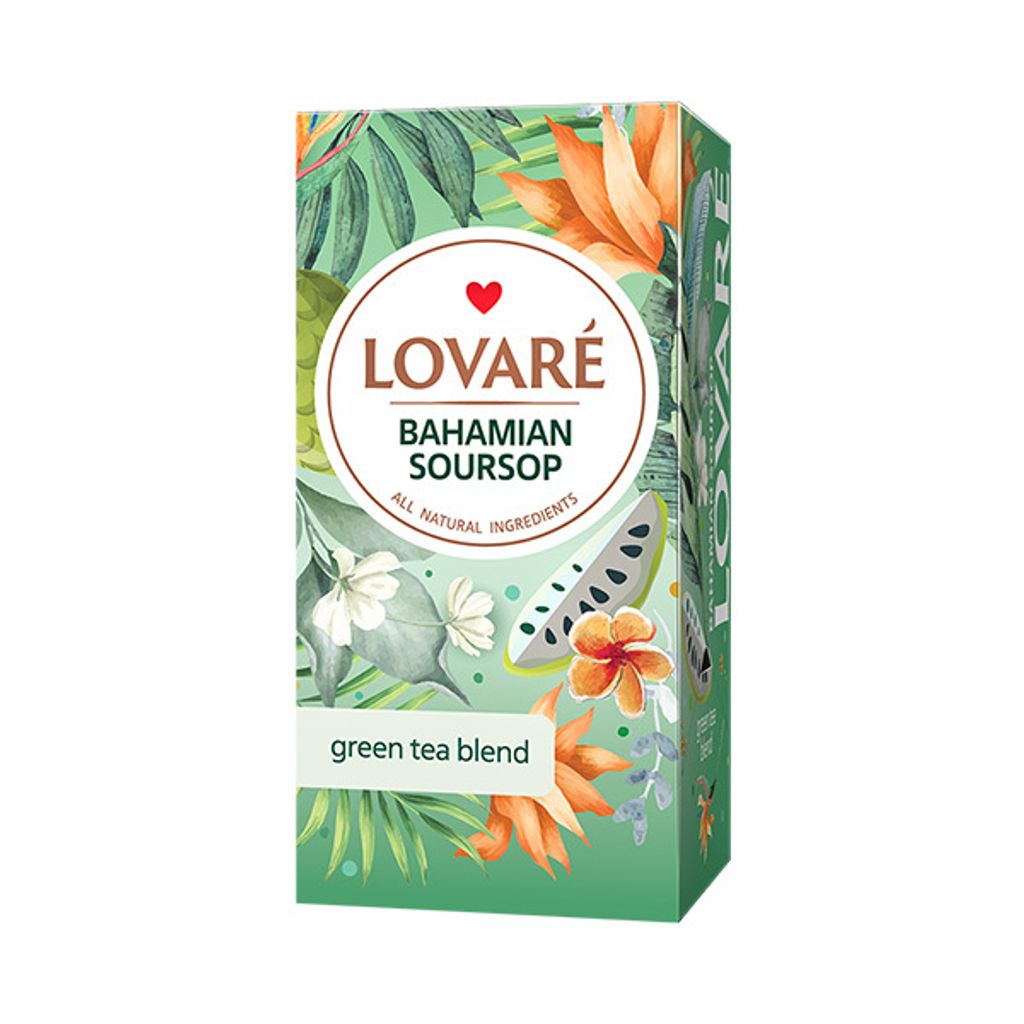 LOVARÉ Bahamian Soursop 36g (24 sachets, thé vert) Image du produit 