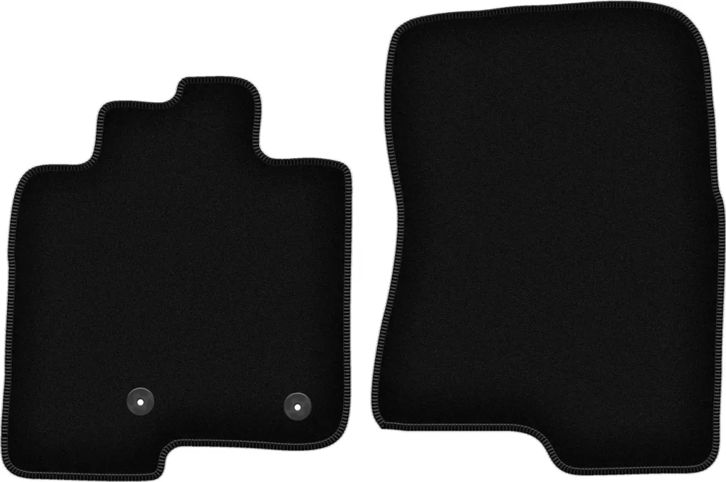 Wielganizator Tappetini anteriori in velluto per Mitsubishi Pajero IV (2006-2018, corta) neri, set 2 pz, con fissaggi