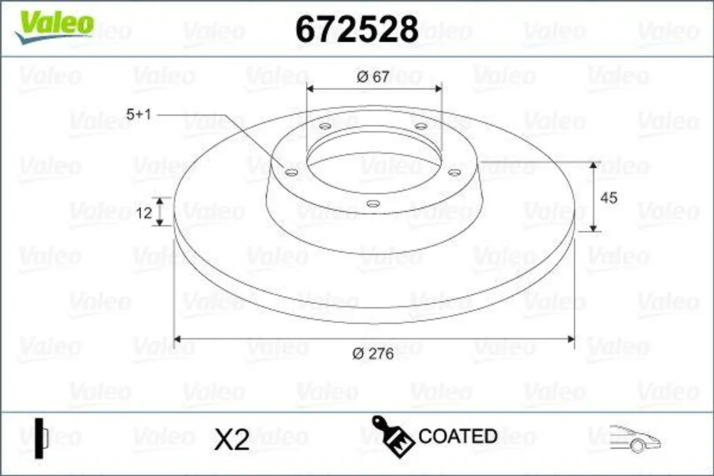Disque de frein Valeo haute résistance pour Mercedes 1694210012 Classe A