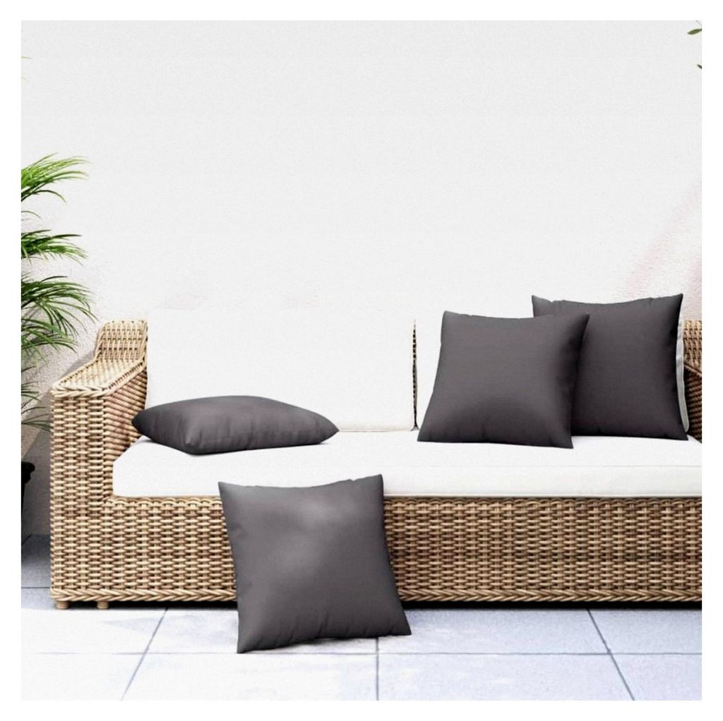 Sofakissen 4 Stück Anthrazit 50x50 cm Stoff für Wohnzimmer, Sofa, Schlafzimmer