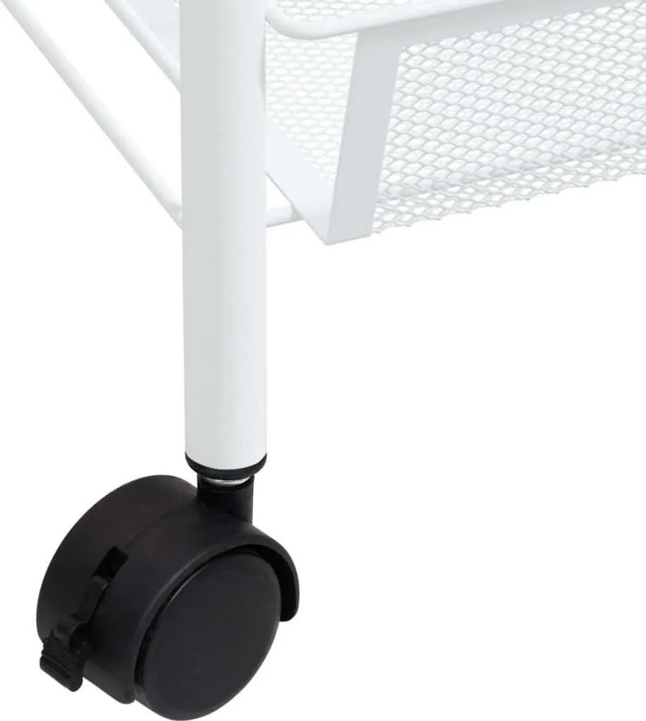 Carrello da Cucina Bianco in Ferro 3 Ripiani 46x26x64cm | Offerta Online - 6