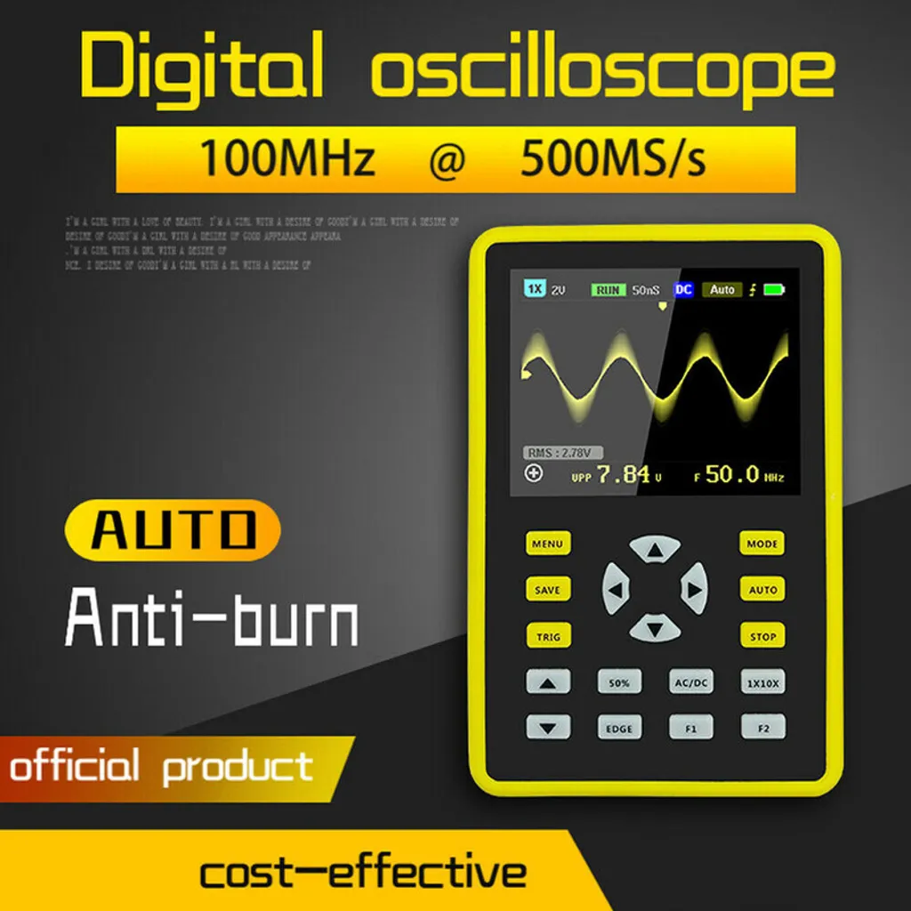 Oscilloscope 100 MHz professionnel 500 MS/s avec affichage LCD rétroéclairé - 2