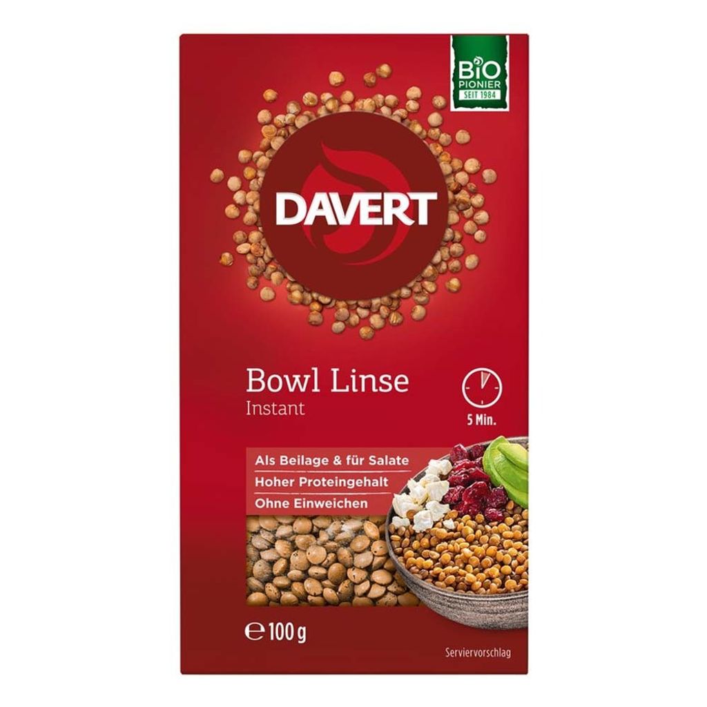 Davert Bowl Linse Instant 100g 12er Pack