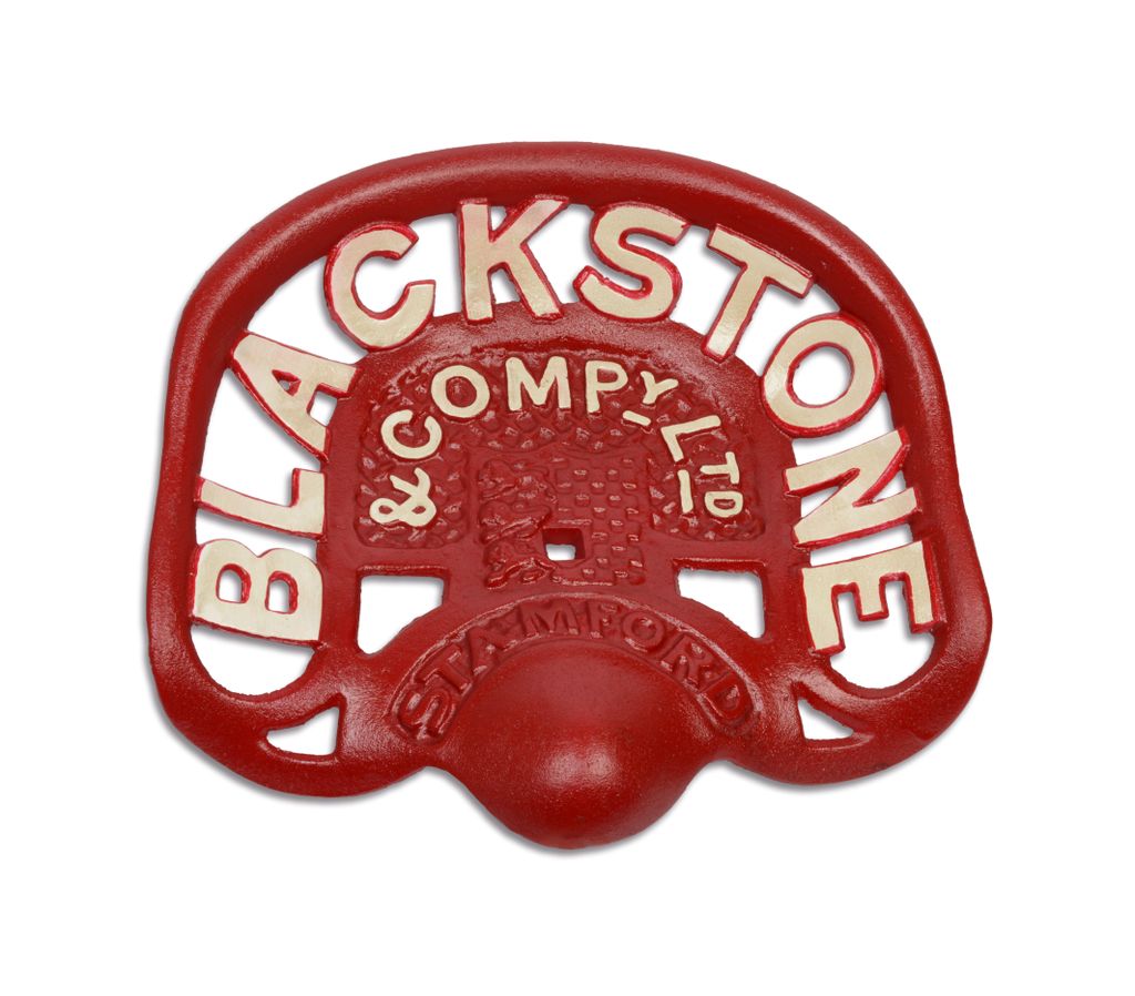 Deko Traktor Trecker Sitz Blackstone Vintage Look rot Gusseisen 39,1 x 36 cm