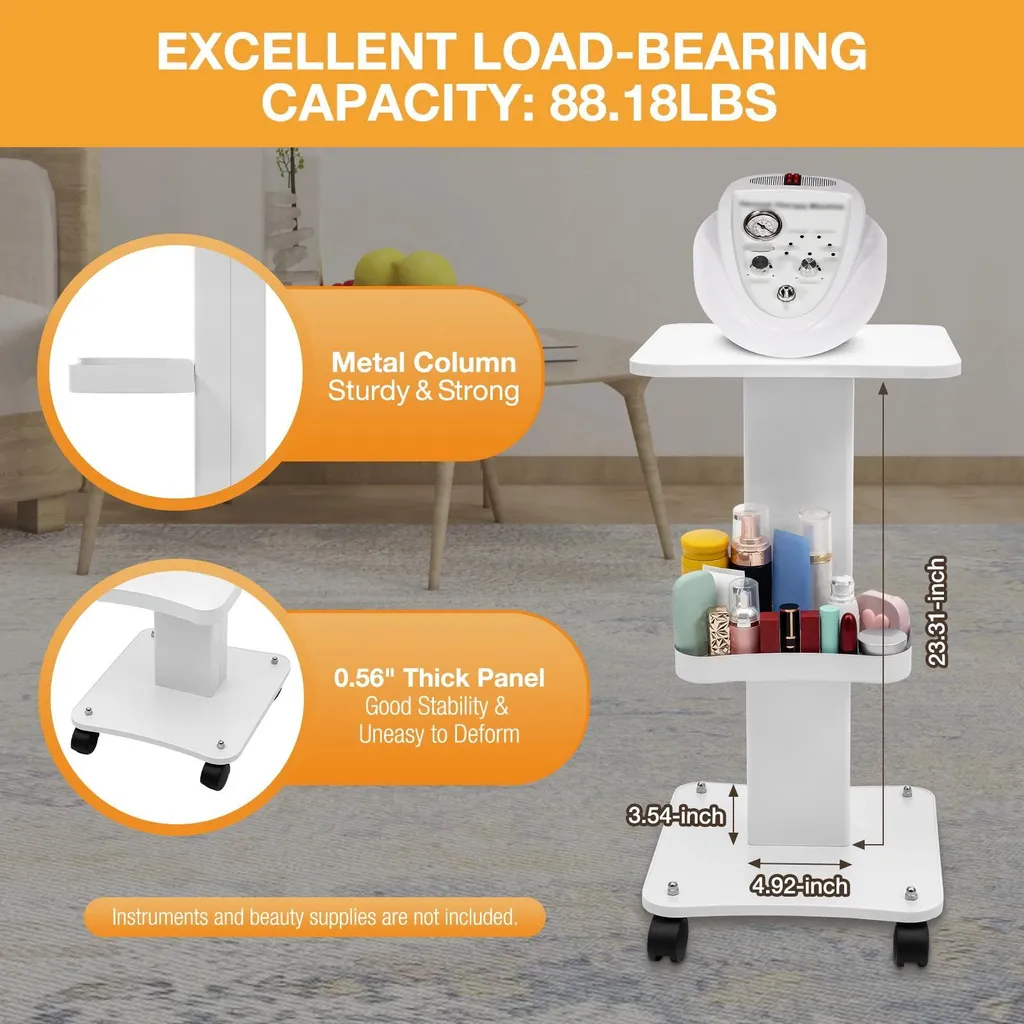 Desserte mobile de rangement pour matériel de soins - Support Blanc - 9