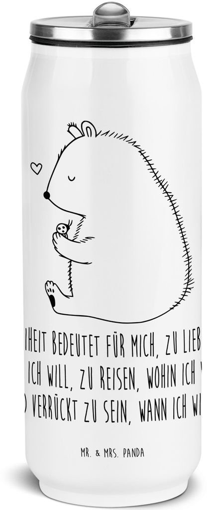 Mr. & Mrs. Panda Wasserflasche Bär Marienkäfer - Weiß - Geschenk, Das Leben Ist schön, Edelstahl Trinkflasche, Thermosflasche, Thermodose, Lieb...