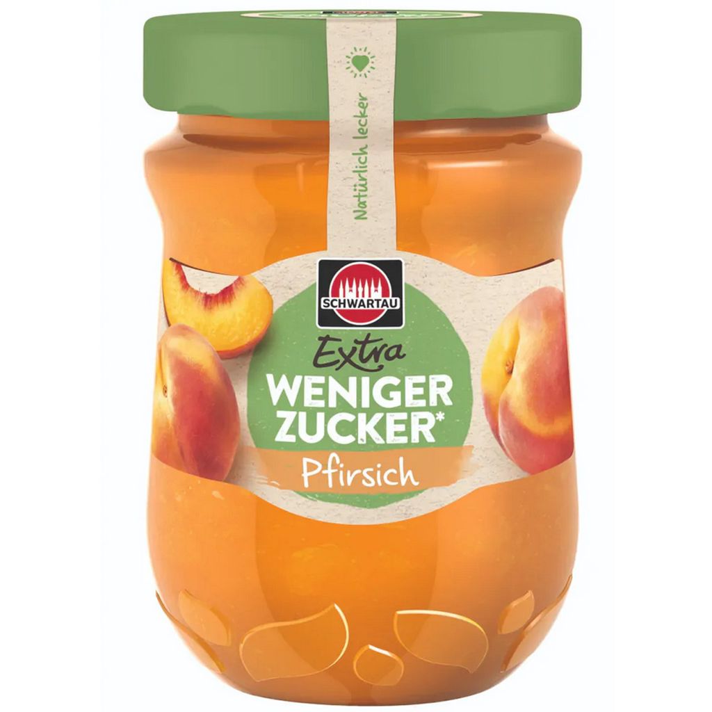 Schwartau Extra broskyňová ovocná nátierka s menším Obrázok produktu 