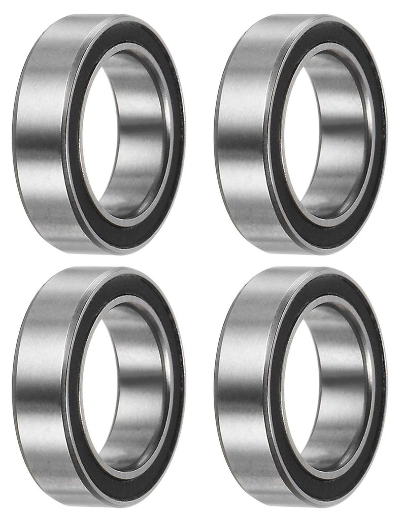 4 Stš¹ck 6700-2RS Rillenkugellager, 10 x 15 x 4mm Z2 Doppelt gummierte Chromstahl-Lager, Schwarz