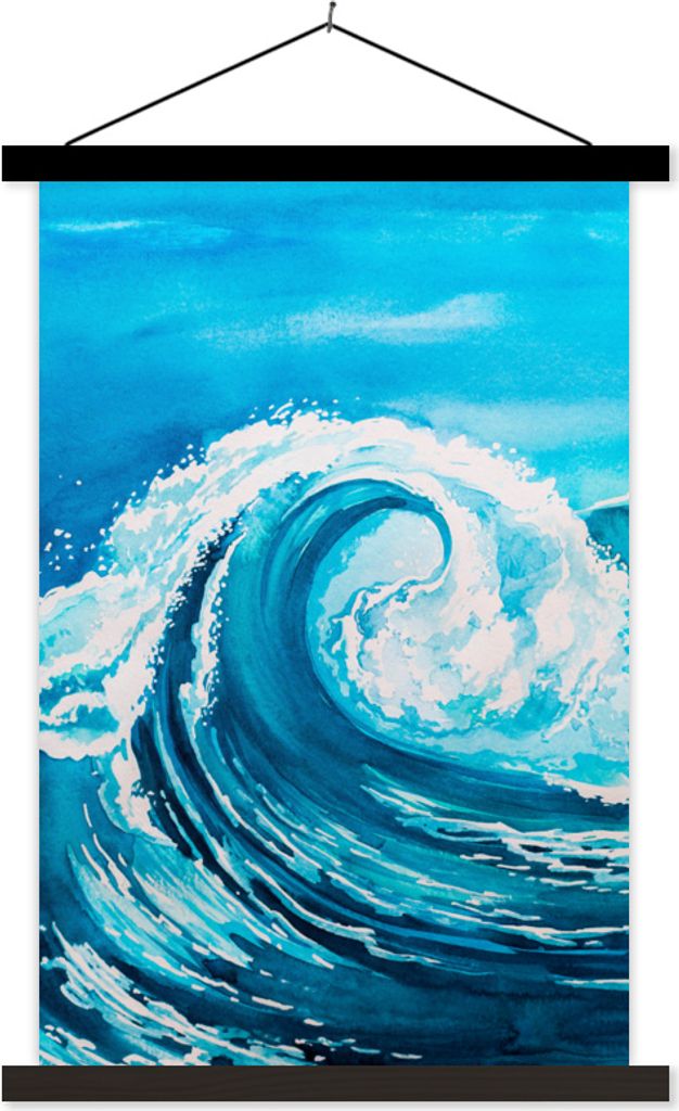 MuchoWow Textilposter Golf - Meer - Aquarell 120x180 cm mit schwarzem Rahmen - Fotos