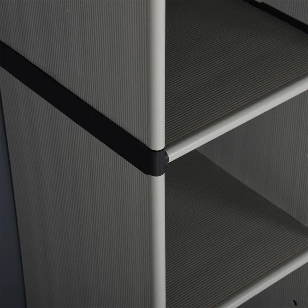 Mobiletto Esterno 3 Ripiani vidaXL 68x40x168 cm Grigio e Nero - 6