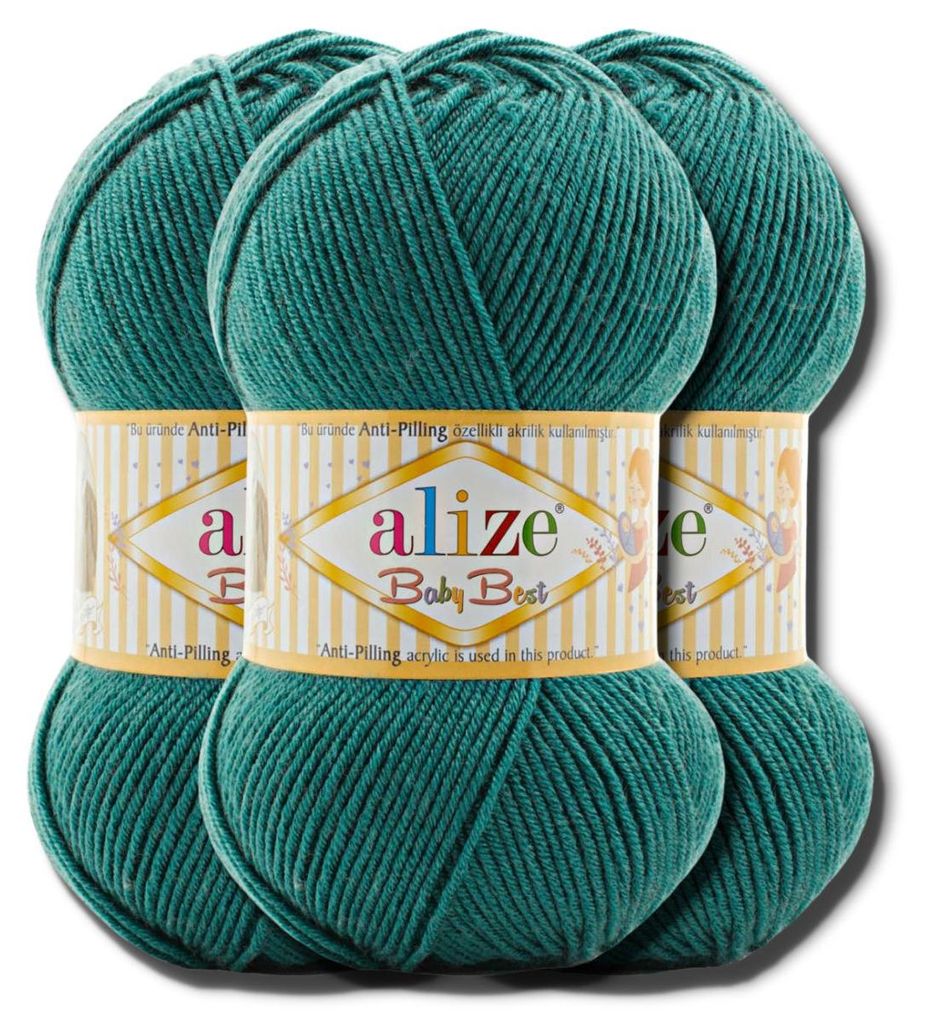 Alize 3x 100g Baby Best Wolle, Antipilling, Uni, Häkeln, Stricken (847)
