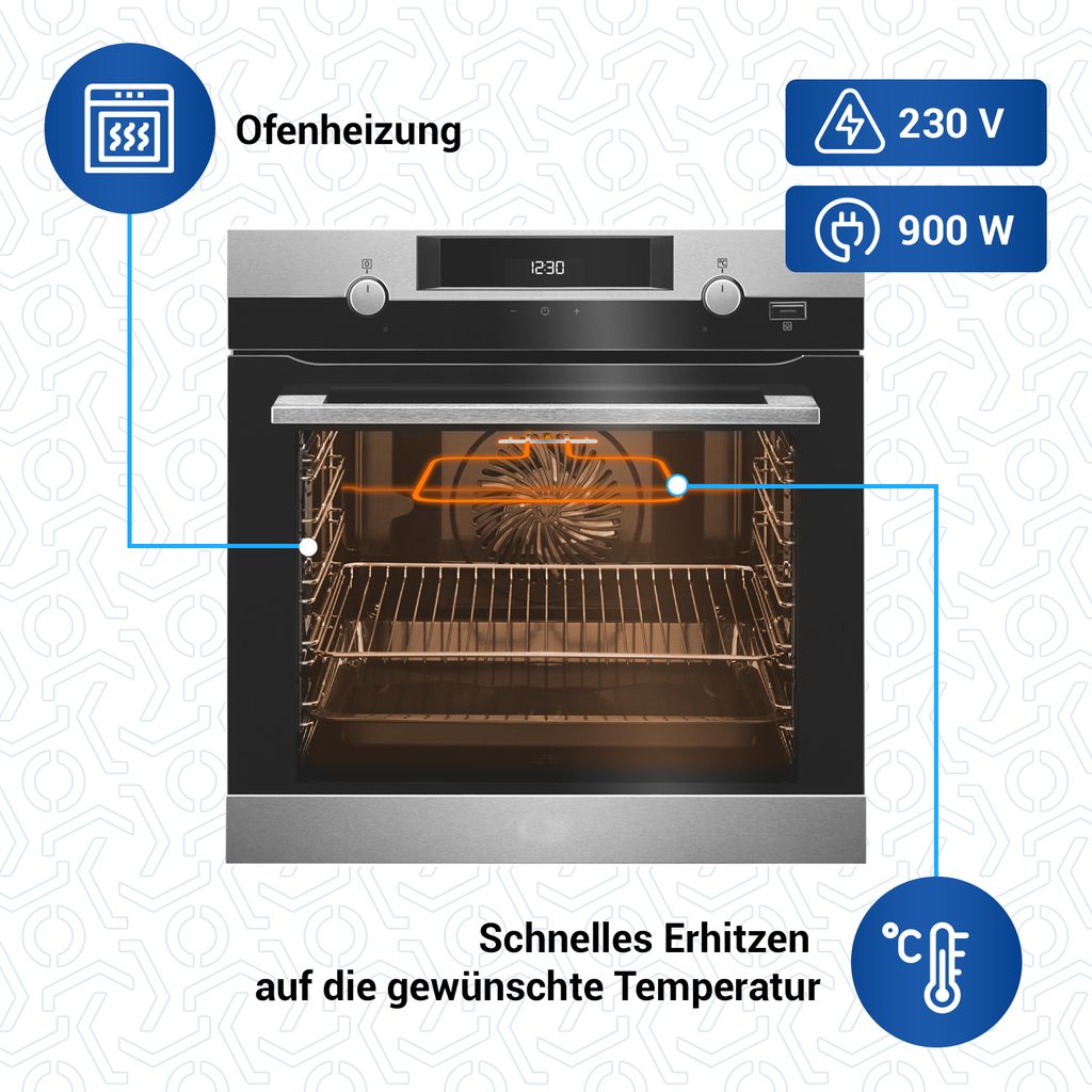 Oberhitze Für Backofen – Passend Für Whirlpool, Bauknecht, Ignis AKL380, 900W, 450mm Breit, Grau