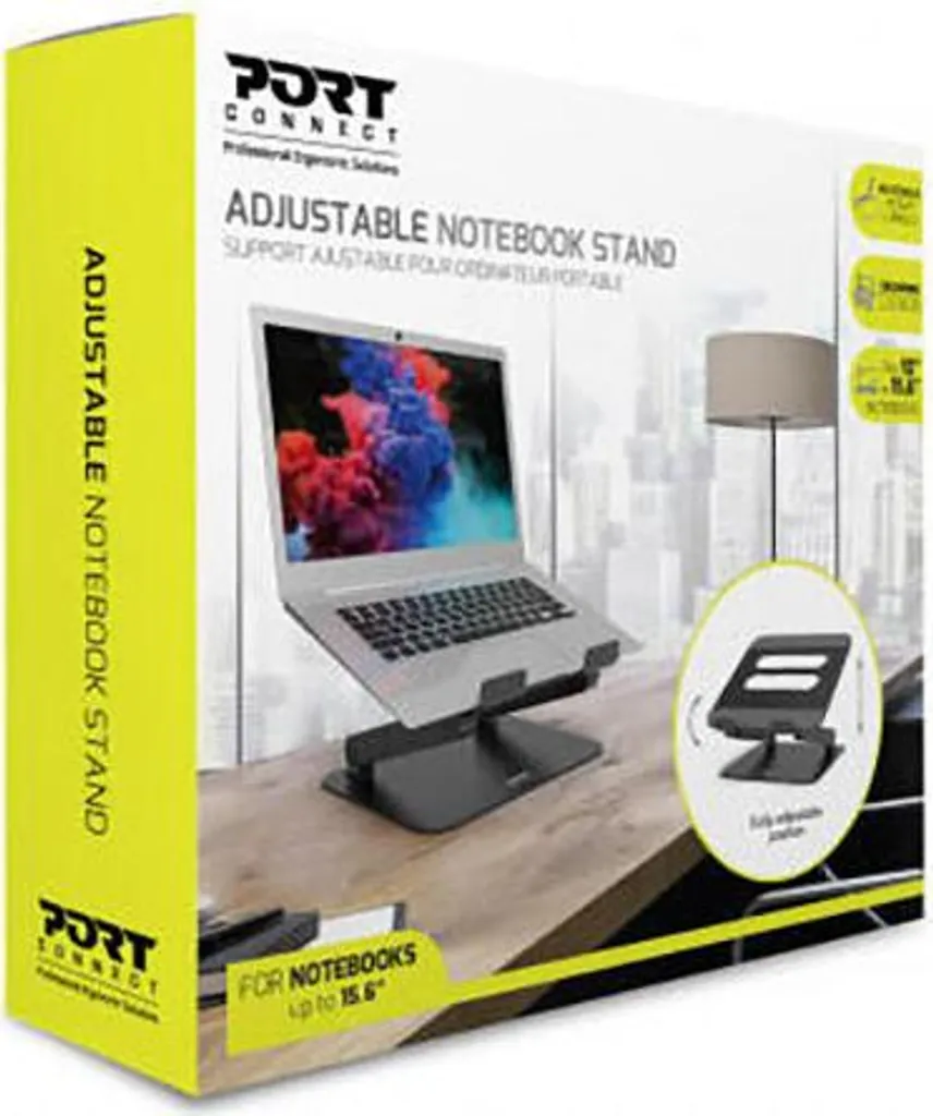 Réhausseur PC Portable Aluminium Pliable et Ajustable - Design Ventilé - 13