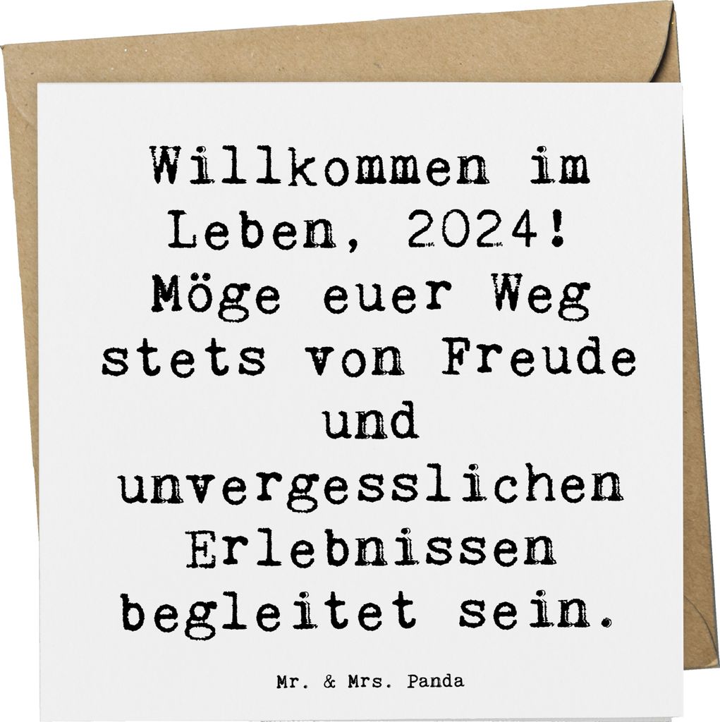 Mr. & Mrs. Panda Grußkarte Spruch 2024 Geburtstag - Weiß - Geschenk, unvergessliche Erlebnisse, faltkarte, anlasskarte, Glückwünsche, Geburtsta...