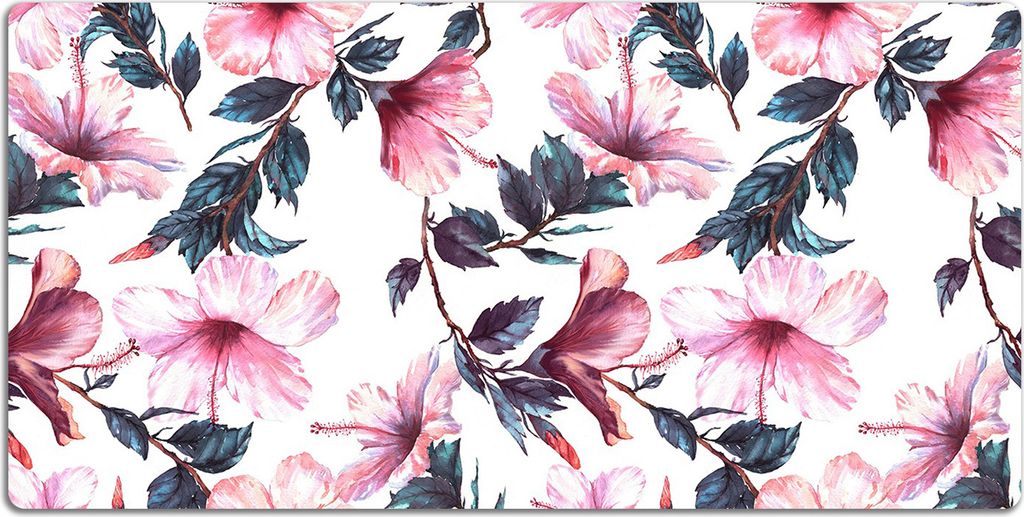 Schreibtischmatte Tischunterlage 90x45 cm Mauspad - Hibiscus-Blumen
