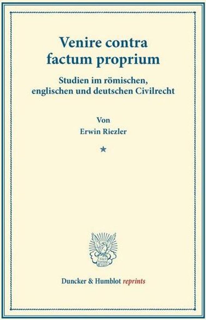 Venire contra factum proprium