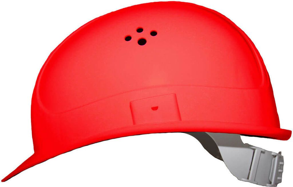 4-Punkt-Schutzhelm, Bauhelm mit 4-Punkt-Gurtband-Innenausstattung, umlaufendes Schweißband, rot