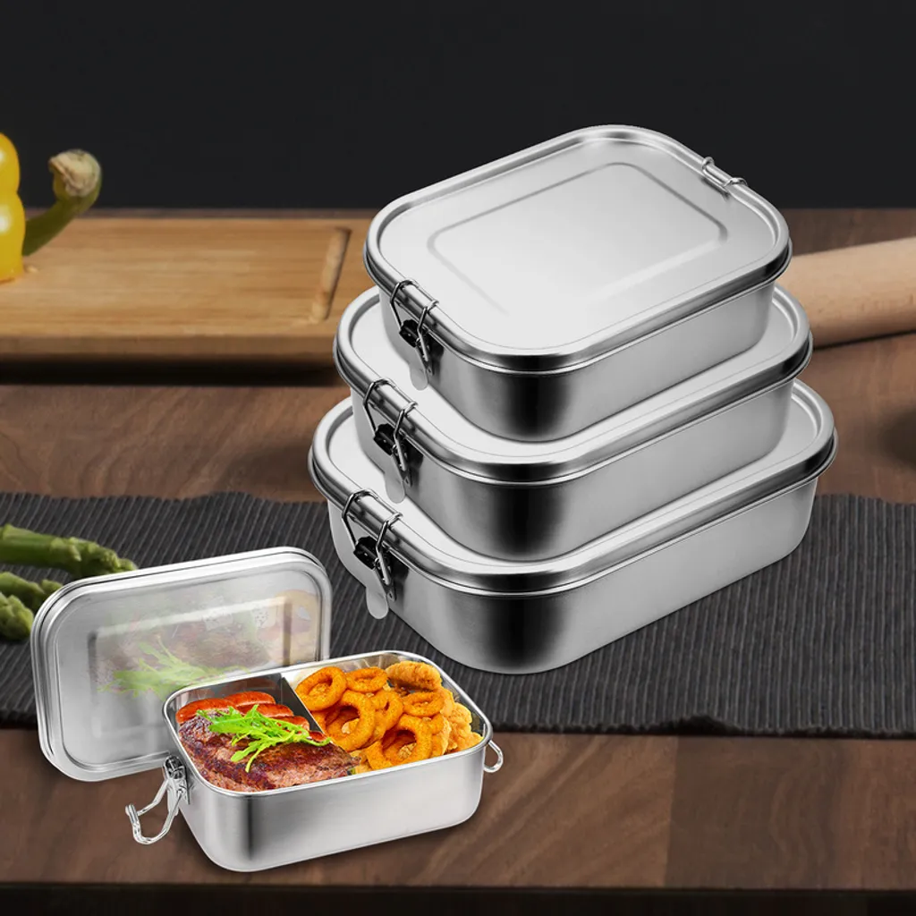 Contenitore Cibo Acciaio Fiqops - Robusto per Trekking e Campeggio - 4