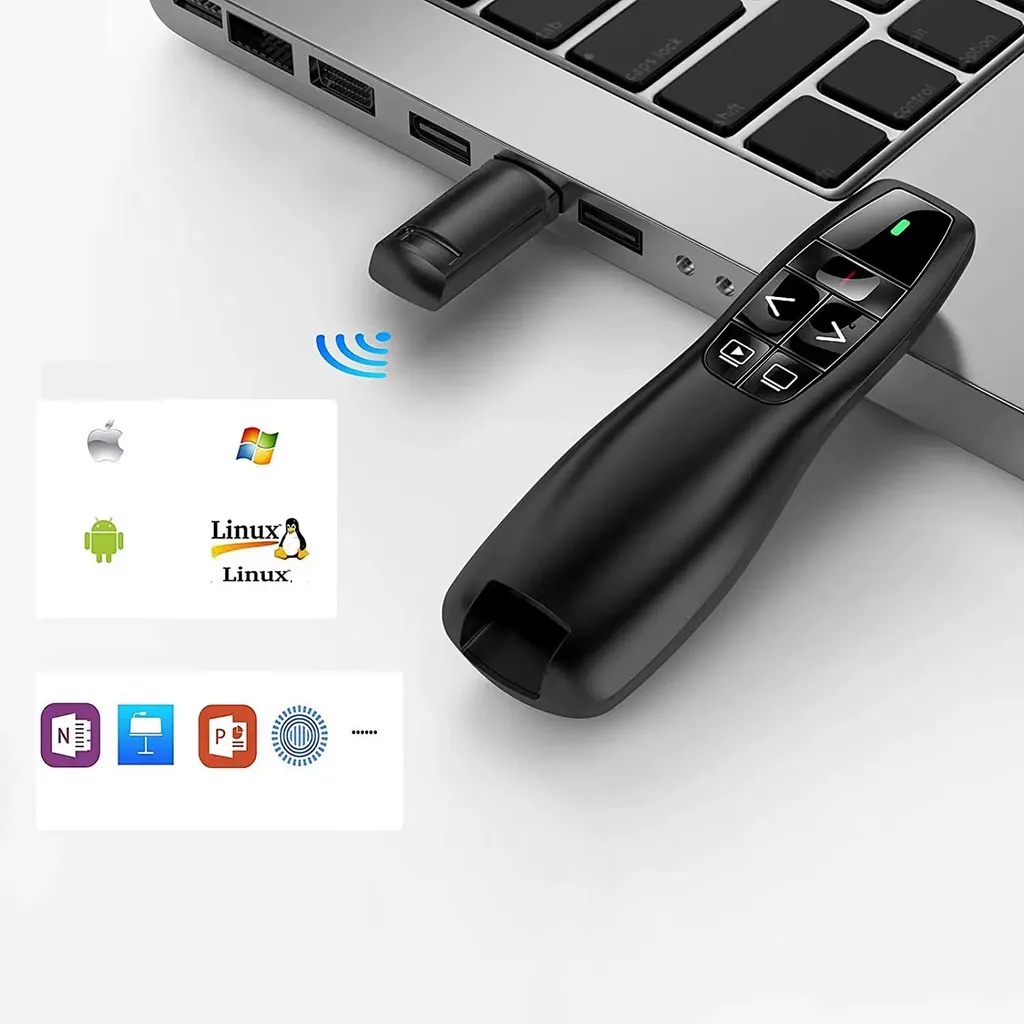 Pointeur laser sans fil noir avec télécommande USB plug and play - 5
