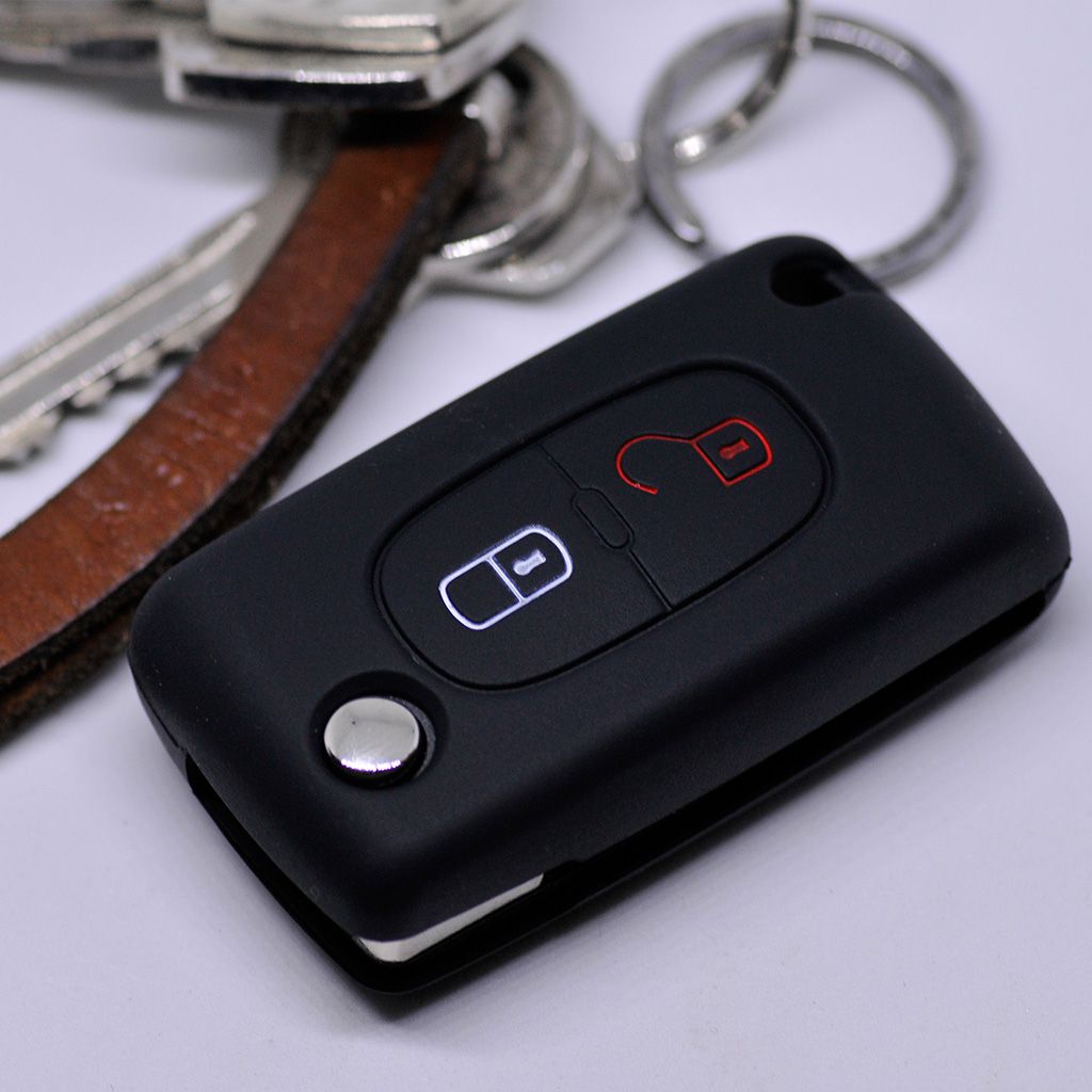 TBU car Autoschlüssel Hülle kompatibel mit Smart 3 Tasten - Schutzhülle aus  Silikon - Auto Schlüsselhülle Cover in Hellblau
