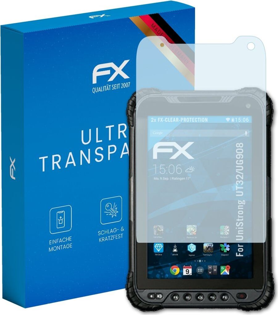 atFoliX FX-Clear 2x Schutzfolie kompatibel mit UniStrong UT32/UG908 Displayschutzfolie