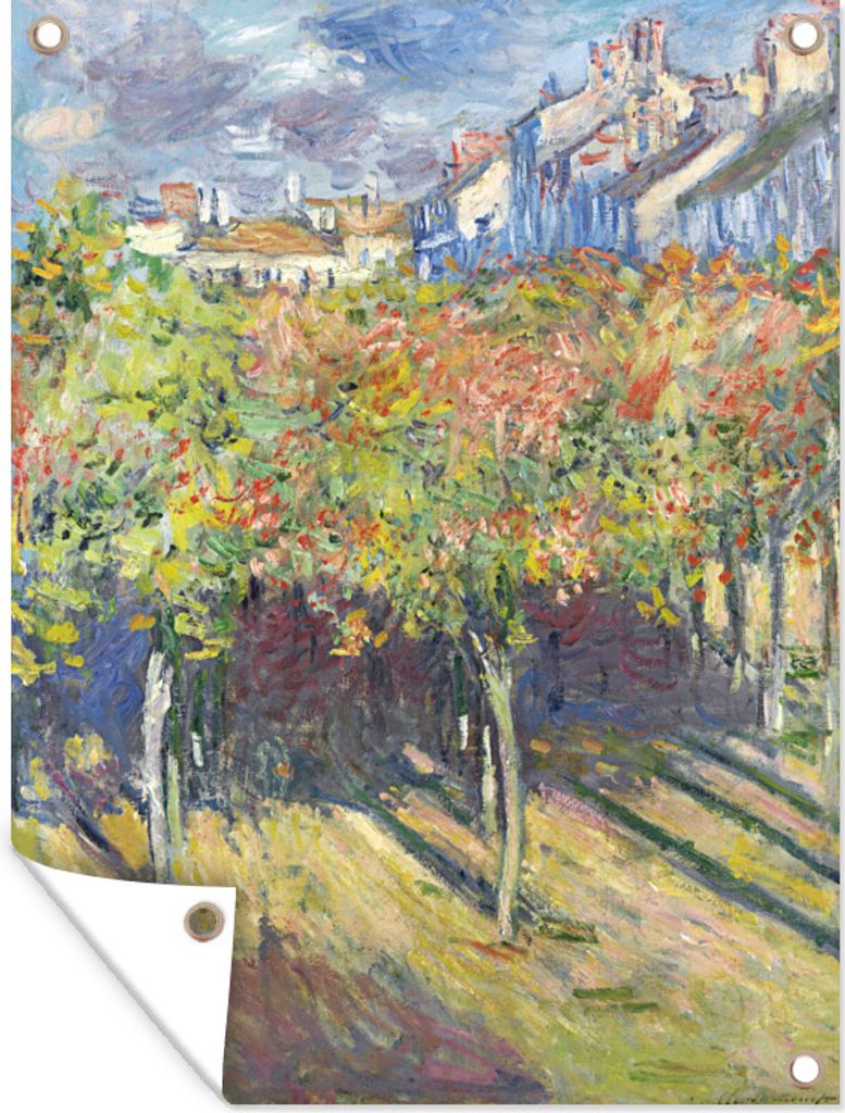 MuchoWow 30x40 cm Outdoor-Poster Gartendeko Sichtschutz Garten Poster für den Garten Die Limes in Poissy - Gemälde von Claude Monet