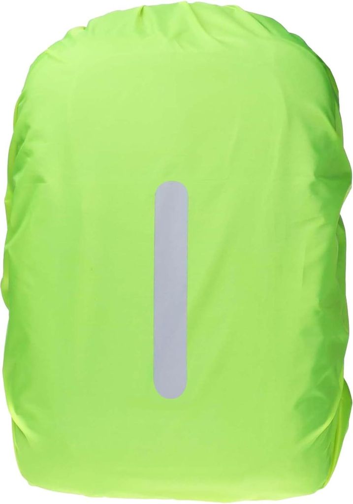 Wasserdichte Rucksack Regenhülle mit Reflektierenden Streifen - Fluoreszierendes Grün - Geeignet für Outdoor-Reisen