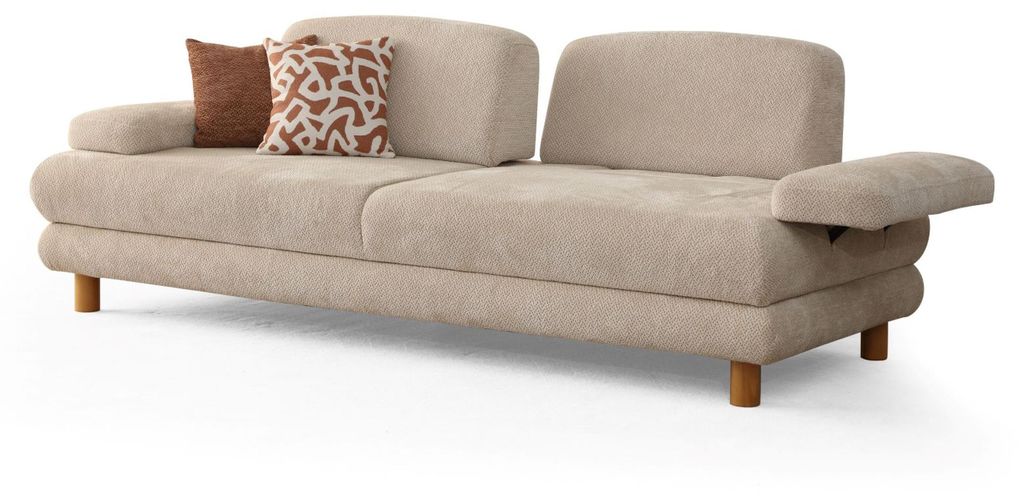 Beiges 3-Sitzer-Sofa mit hohem Sitzkomfort