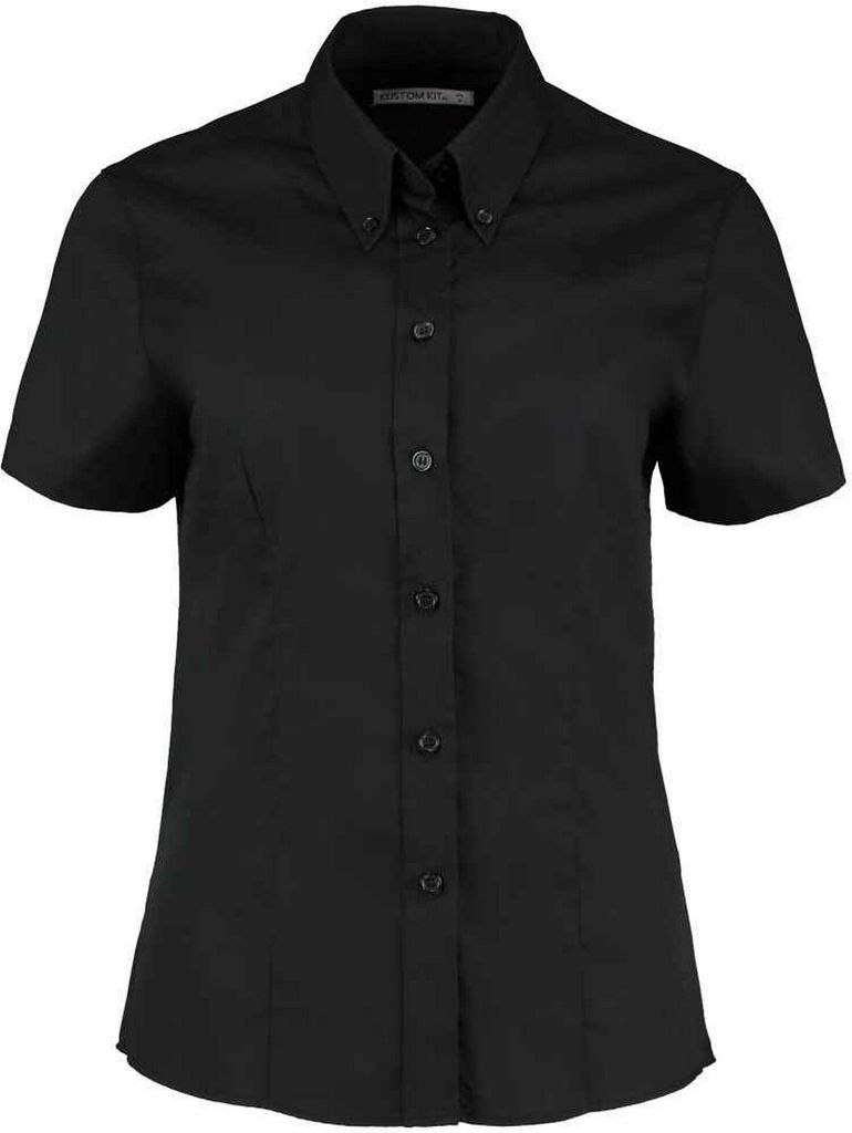 Kustom Kit - "Premium" Hemd für Damen kurzärmlig PC5448 (34 DE) (Schwarz)