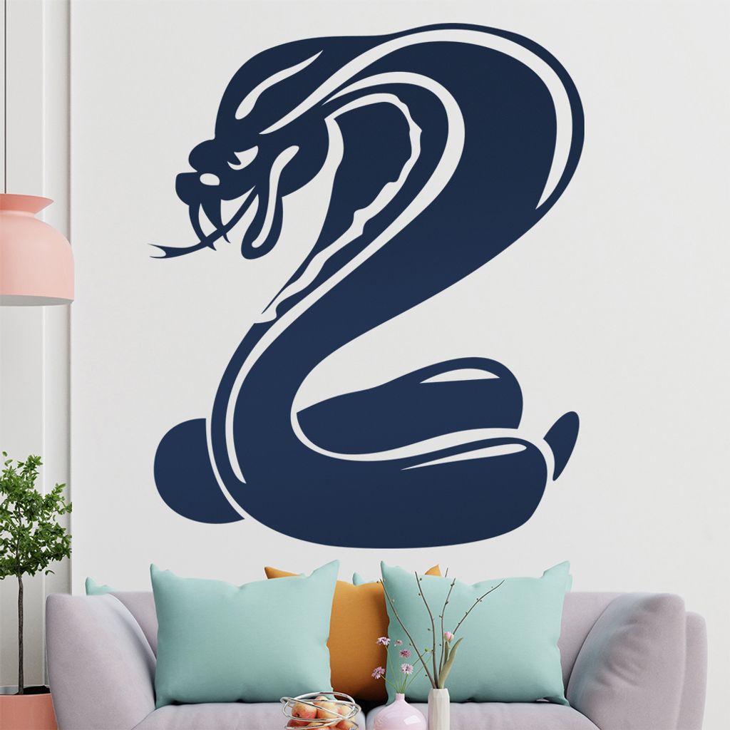 KIWISTAR Kobra Schlange - Aggresiv Gift Biss Wandtattoo in 6 Größen - Wandaufkleber Wall Sticker - Dekoration, Küche, Wohnzimmer, Schlafzimmer, ...
