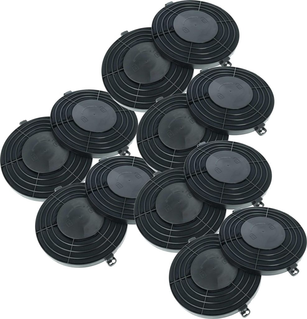 vhbw 12x Aktivkohlefilter kompatibel mit Ikea 857951401021, 903.045.87, 857951416120, 857951453000 Dunstabzugshaube - 25,5 cm