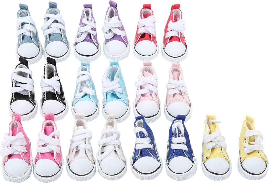 10 Paar 1/6 Doll Canvas -Schuhe für Kinder Gummi -Bottom Slip Resistant High Frictional Force Fashion Ball Gelenkgelenk