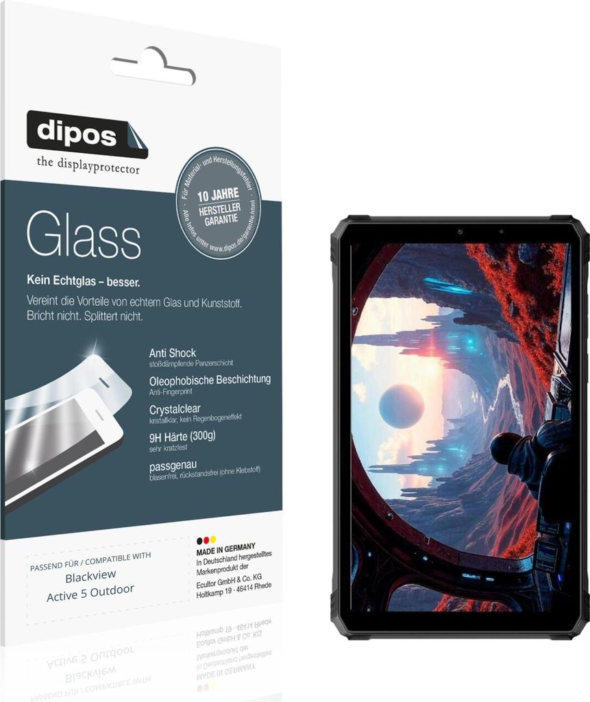 2x Schutzfolie für Blackview Active 5 Outdoor - Anti-Shock 9H Folie dipos Glass Kunststoffglas