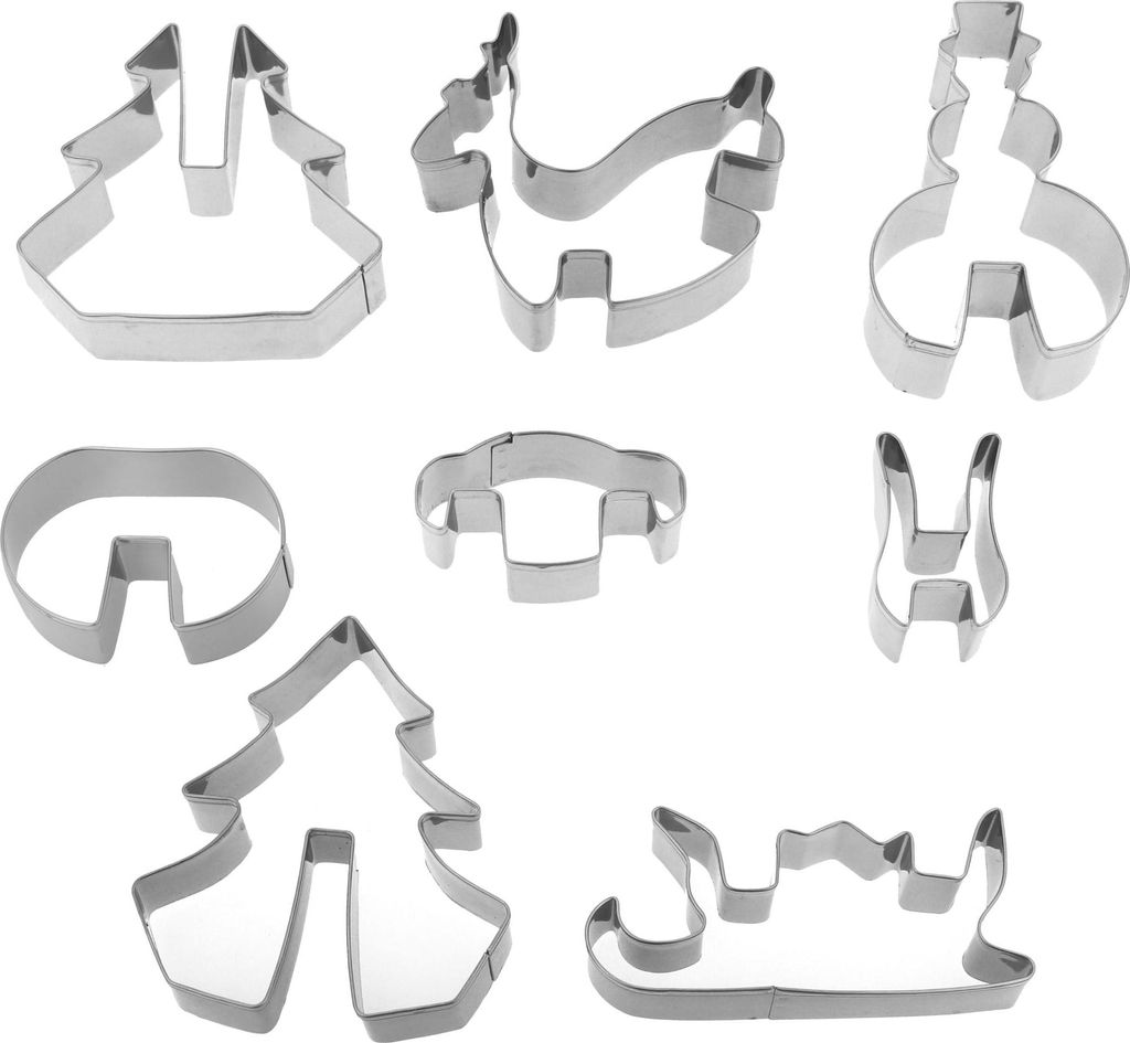 Set Von Ausstechformen Für Lebkuchen 3D Mix Formen 8-Teilig Brunbeste Bb-3140