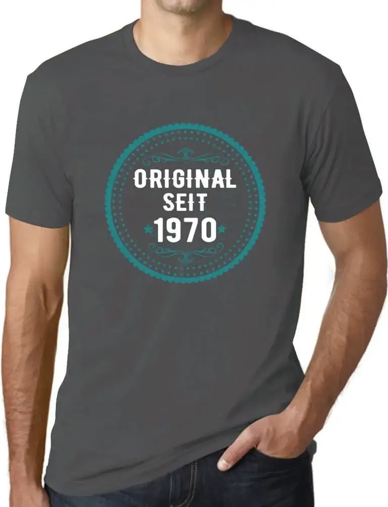 Herren Grafik T-Shirt Original Seit Öko-Verantwortlich Vintage Jahrgang Kurzarm Lustige Druck Geburtstag Geschenk Mann