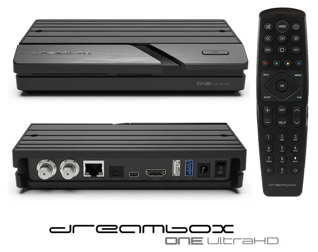 Décodeur TV 4K Dreambox One avec double tuner satellite multistream