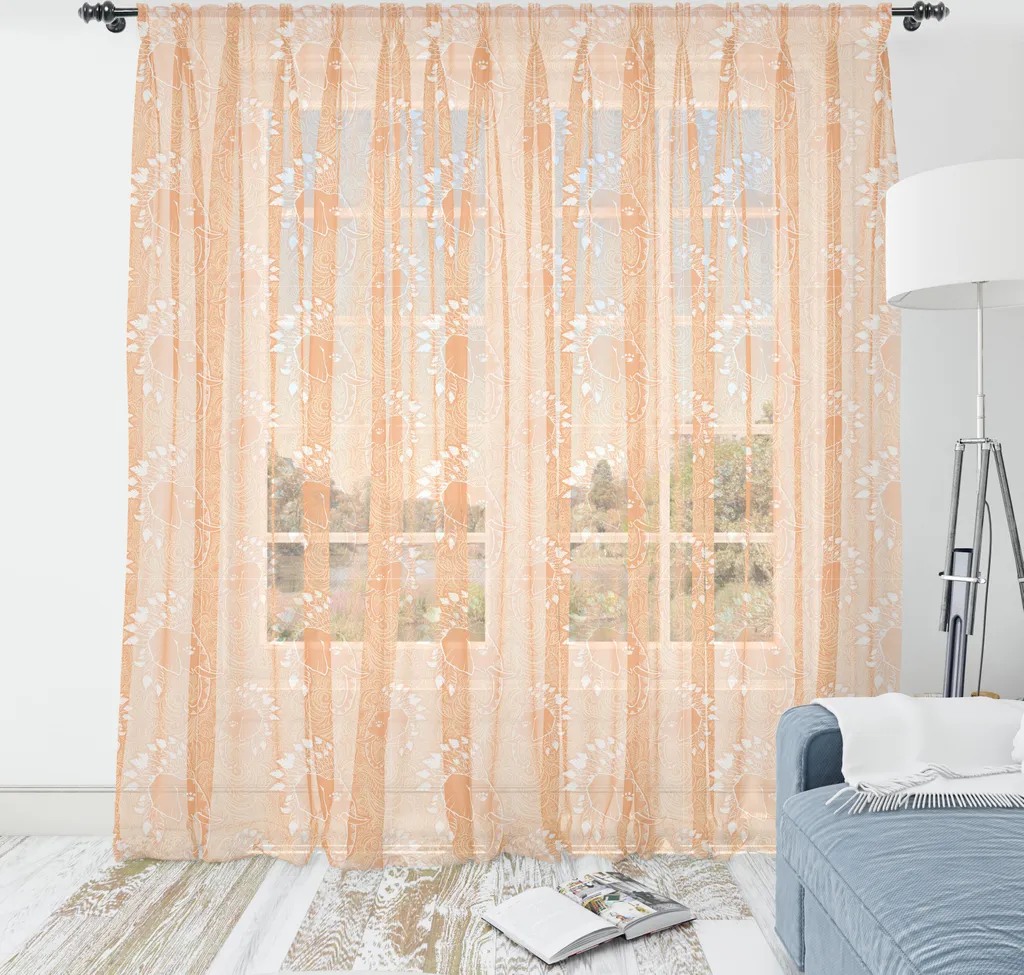 Arazzo Boho ABAKUHAUS Elefante 220x274cm - Arancione Bianco Elegante