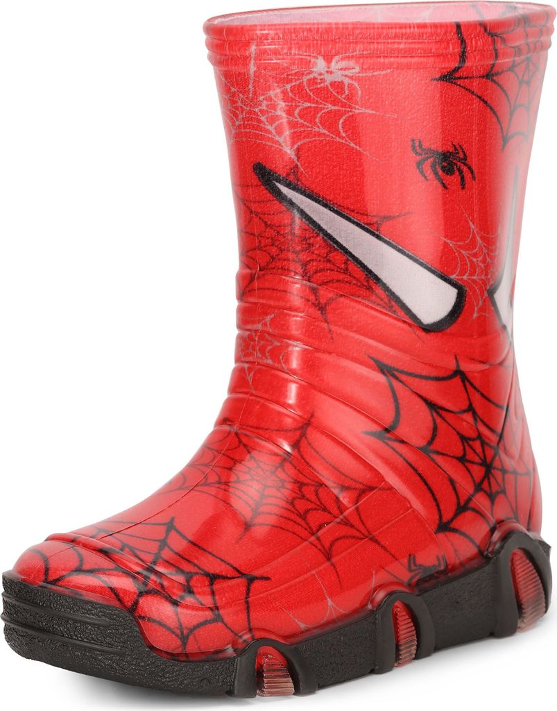 Ladeheid Kinder Mädchen Jungen Gummistiefel Gefüttert Swk2020BW (Rot Spinnen 39, 23/24)